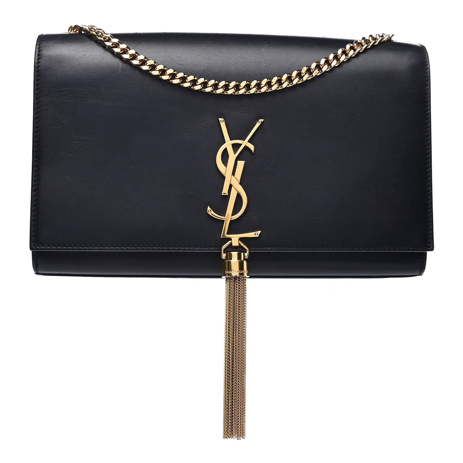 Saint Laurent Smooth Calfskin Medium Classic Monogram Kate Tassel Satchel Black 1 of 10