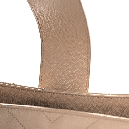 Saint Laurent Grain De Poudre Matelasse Chevron Monogram Shopping Bag Nude Powder 11 of 11