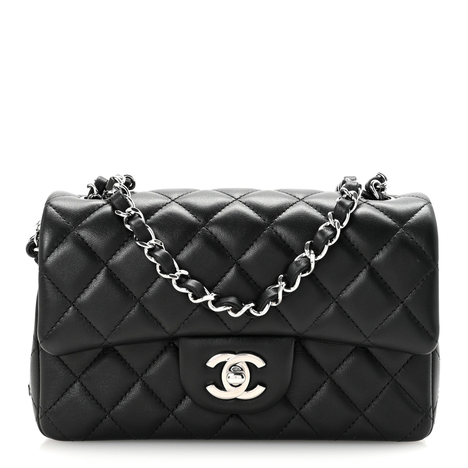 Chanel Lambskin Quilted Mini Rectangular Flap Black 1 of 11