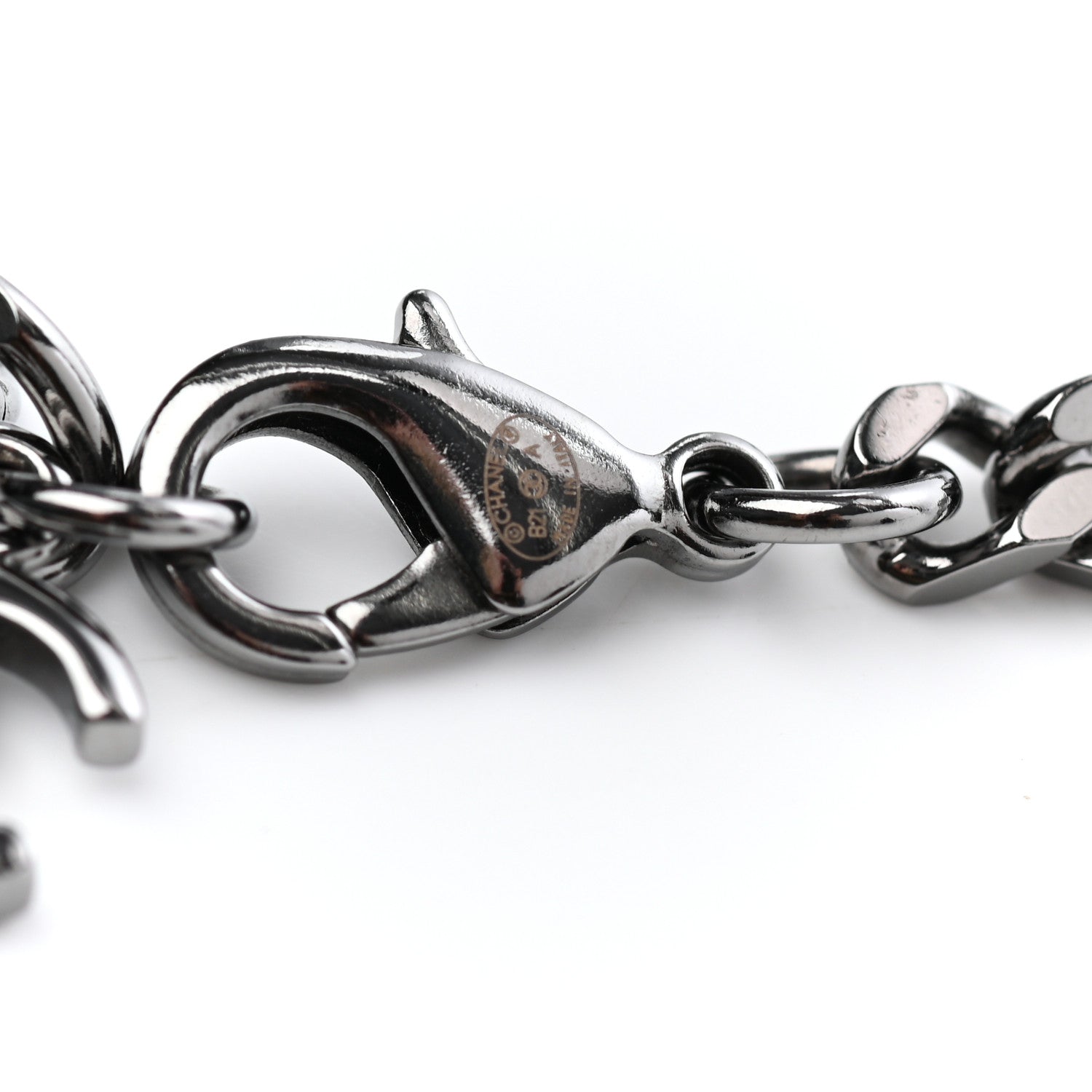 Chanel Crystal CC Chain Bracelet Silver 3 of 3