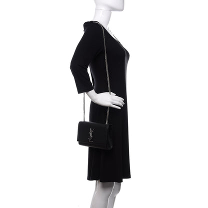 Saint Laurent Grain De Poudre Small Monogram Kate Satchel Black 2 of 9