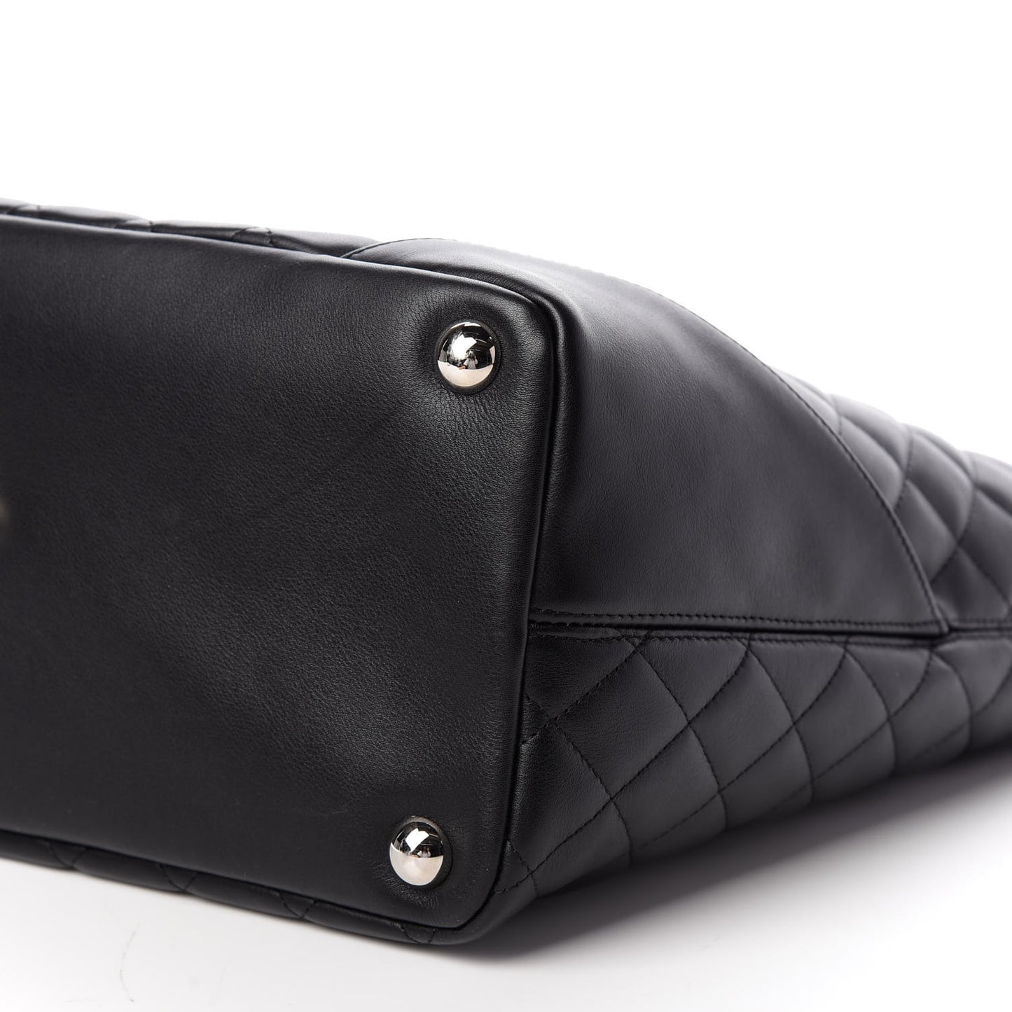 Calfskin Quilted Large Cambon Tote Black