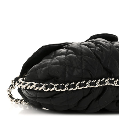 Chanel Washed Lambskin Quilted Medium Chain Around Messenger Black 9 of 13