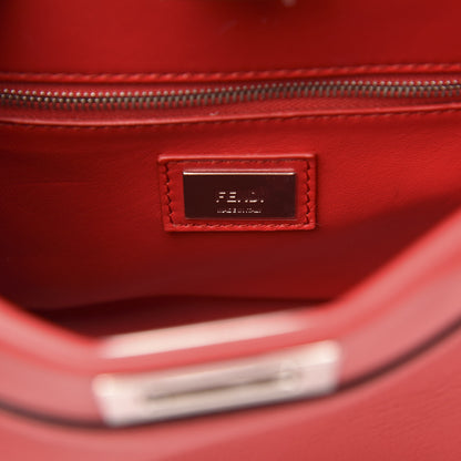 Fendi Vitello Seta Century Nappa Whipstitch Mini Peekaboo Iconic Satchel Fiamma 7 of 10