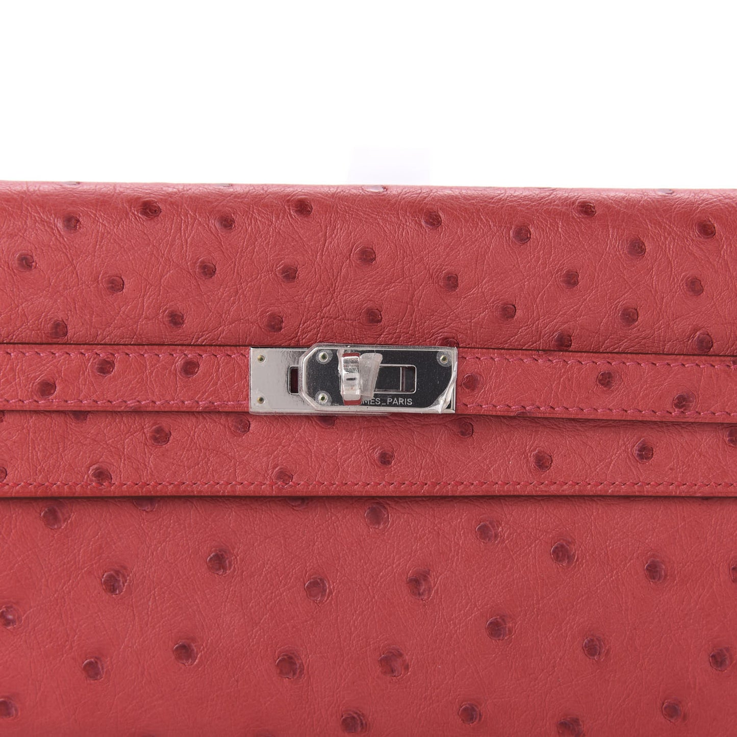 Ostrich Kelly Longue Wallet Bougainvillea