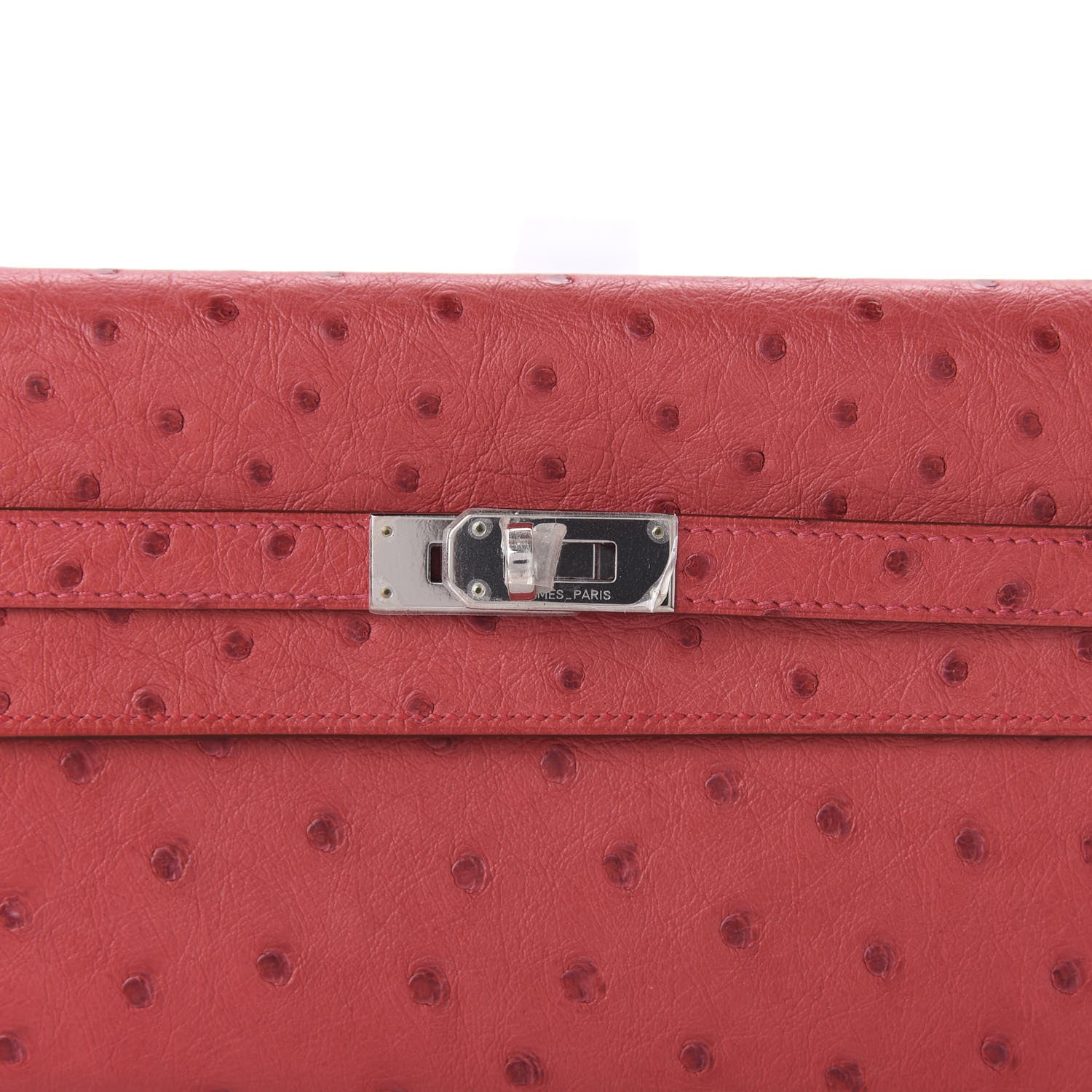 Hermes Ostrich Kelly Longue Wallet Bougainvillea 9 of 10