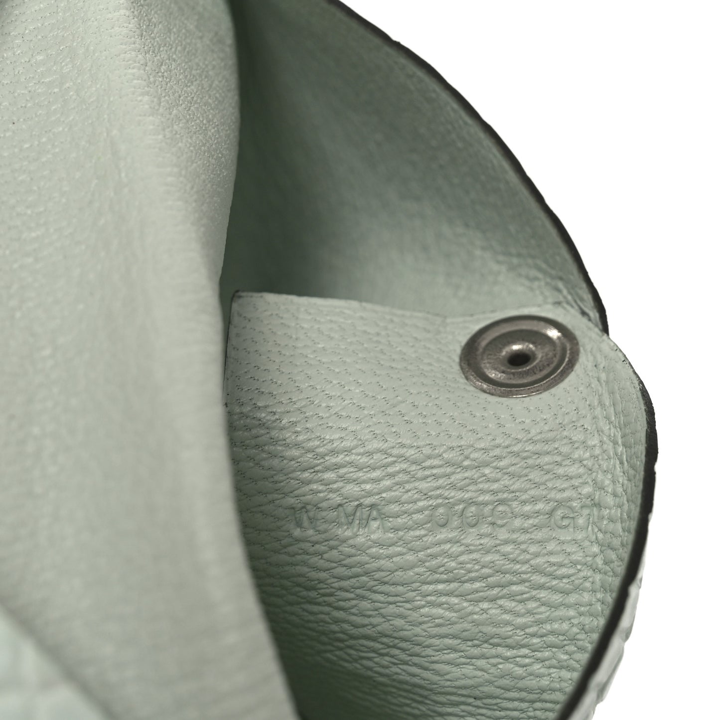 Matte Alligator Calvi Card Case Vert Peppermint
