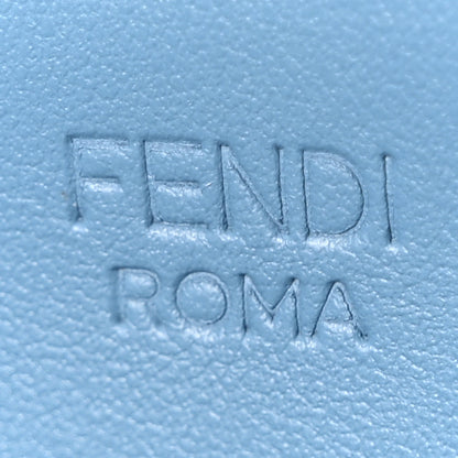 Fendi Denim Jacquard FF Effect Vitello Grace Soft Mini By The Way Boston Blue White 6 of 10