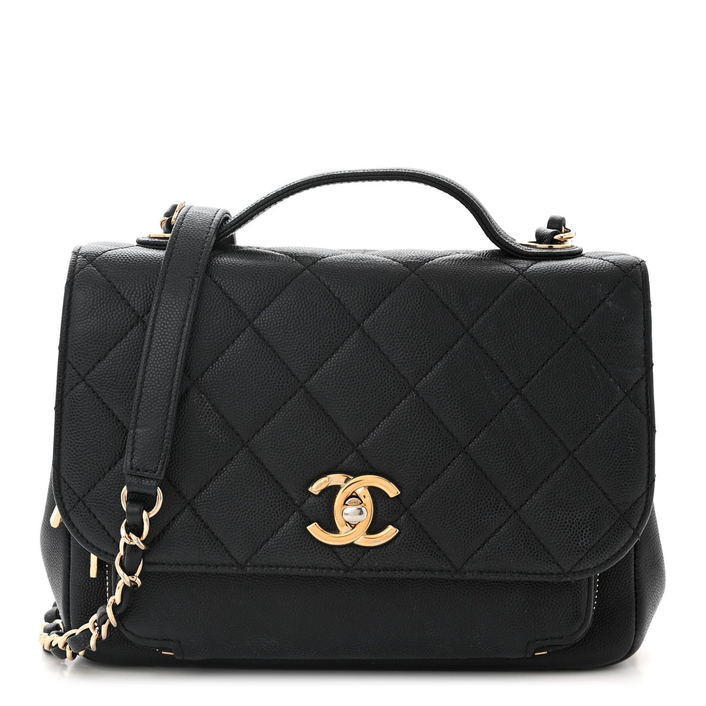 Caviar Quilted Medium Business Affinity Flap Black