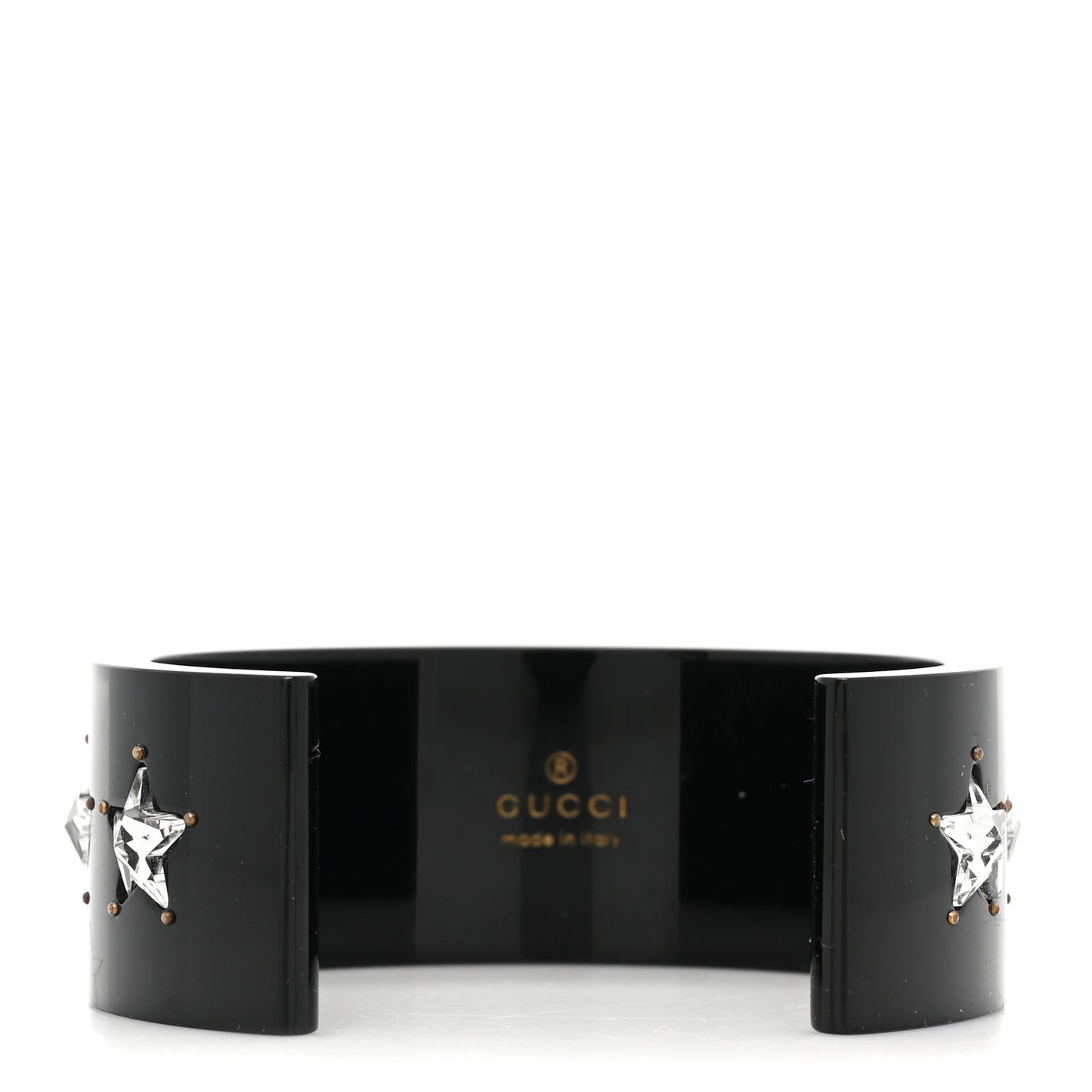 Resin Crystal Cuff Bracelet S Black