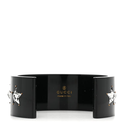 Gucci Resin Crystal Cuff Bracelet S Black 2 of 5