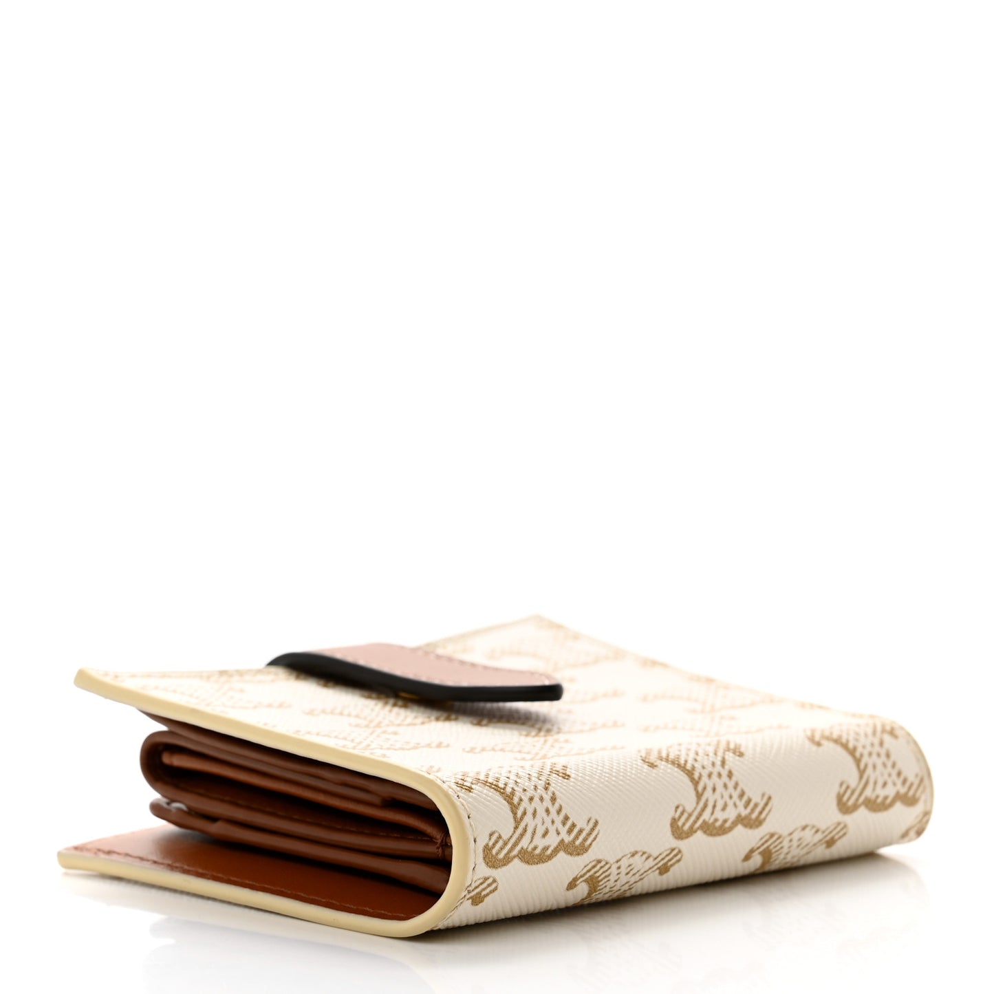 Canvas Triomphe Small Strap Wallet White