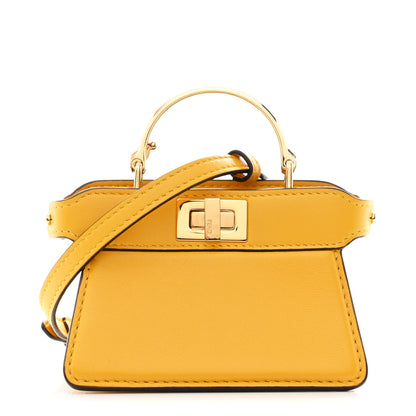 Fendi Shiny Nappa Nano Peekaboo Maxi Handle Satchel Mimosa 1 of 11