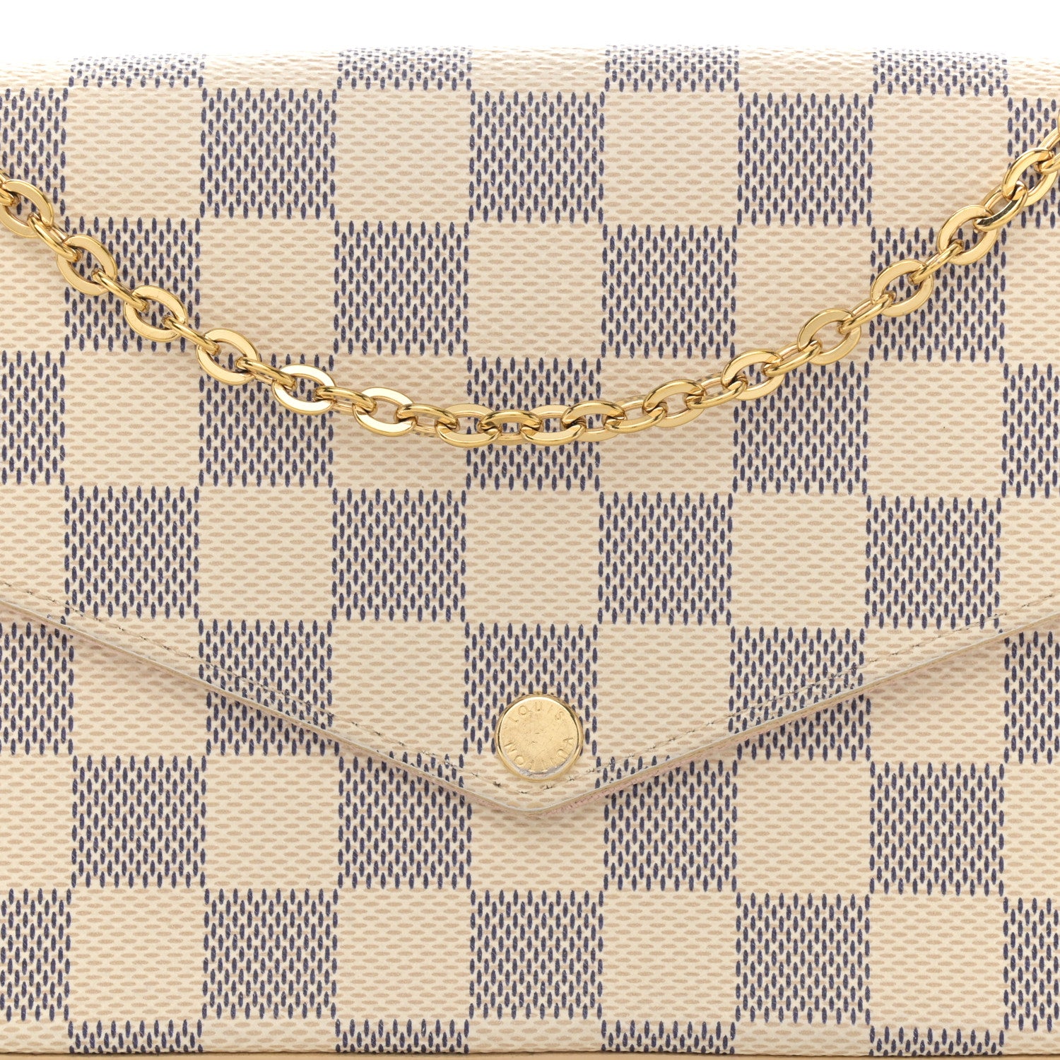 Louis Vuitton Damier Azur Pochette Felicie Chain Wallet Rose Ballerine 8 of 18