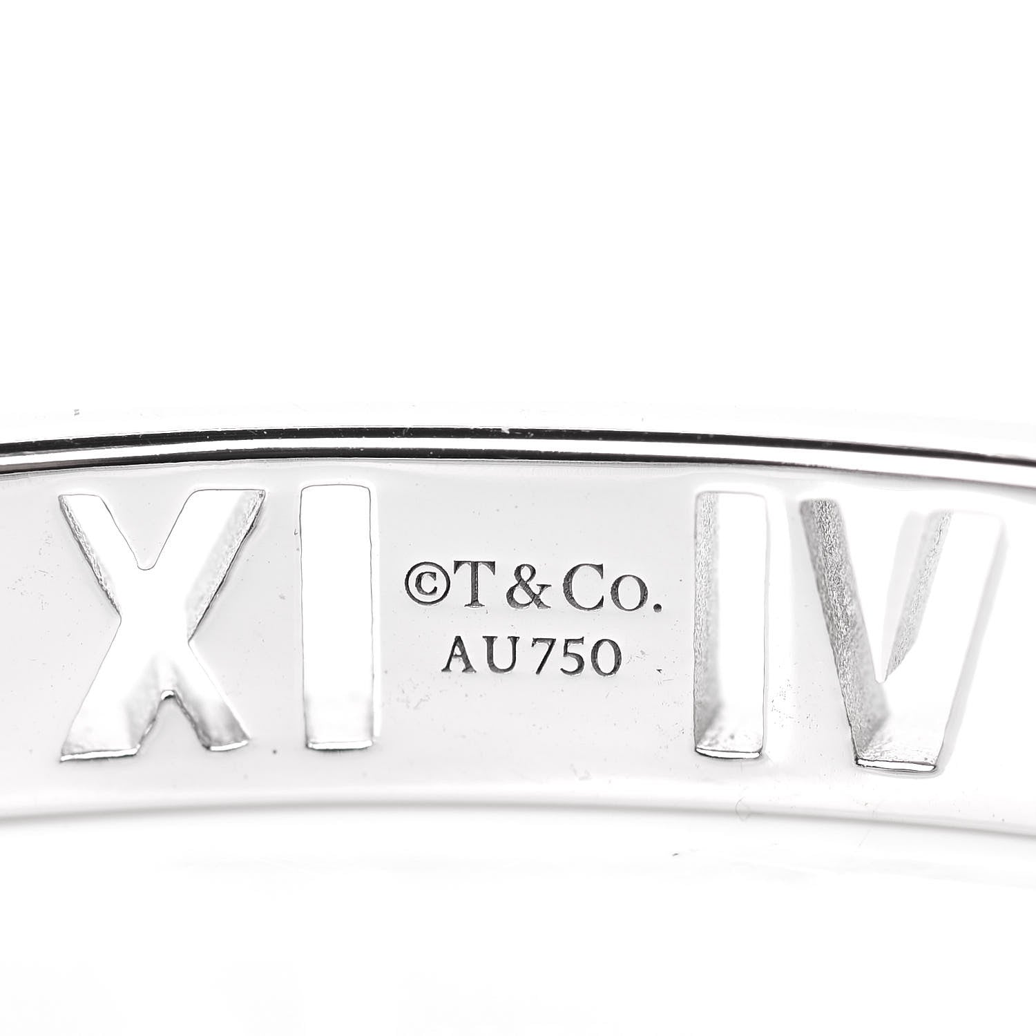 Tiffany 18K White Gold Diamond Atlas Pierced Hinged Bangle Bracelet 4 of 5