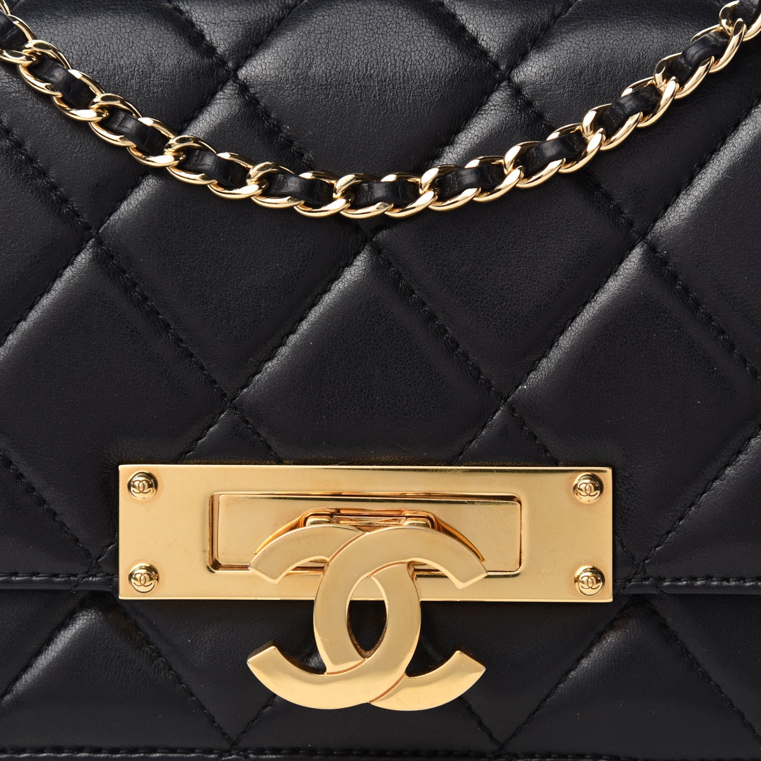 Chanel Lambskin Quilted Golden Class Wallet on Chain WOC Black 10 of 11