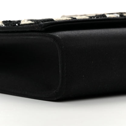 Saint Laurent Satin Sequin Zebra Small Monogram Kate Tassel Satchel Black White 7 of 9