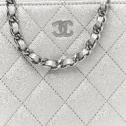 Chanel Metallic Caviar Quilted Camera Bag Silver 8 of 11
