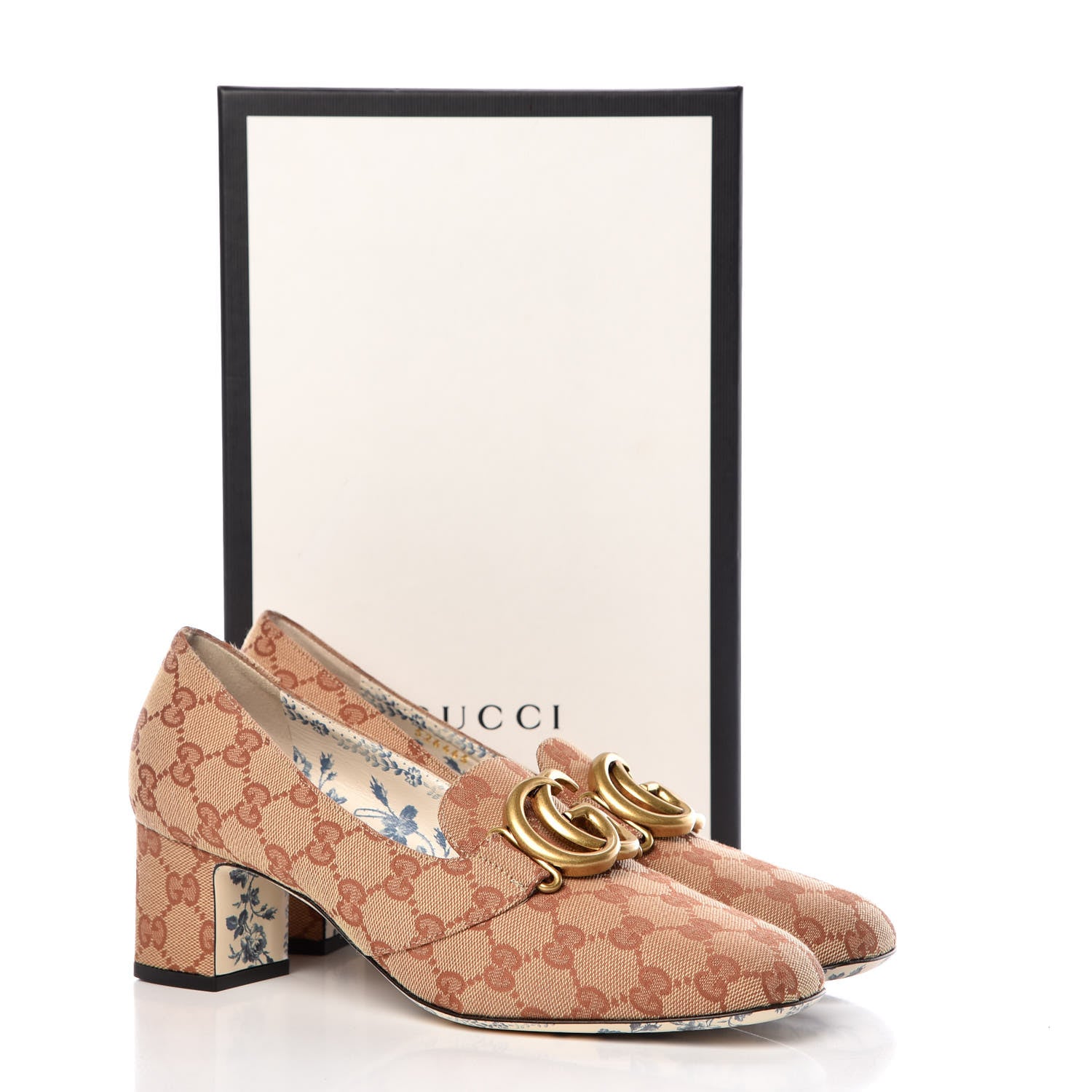 Gucci Monogram GG Victoire 55mm Loafer Pumps 40 Beige Ruggine 9 of 9
