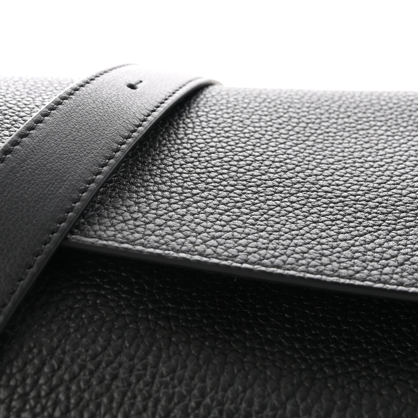 Grained Calfskin Large Puzzle Bag Black
