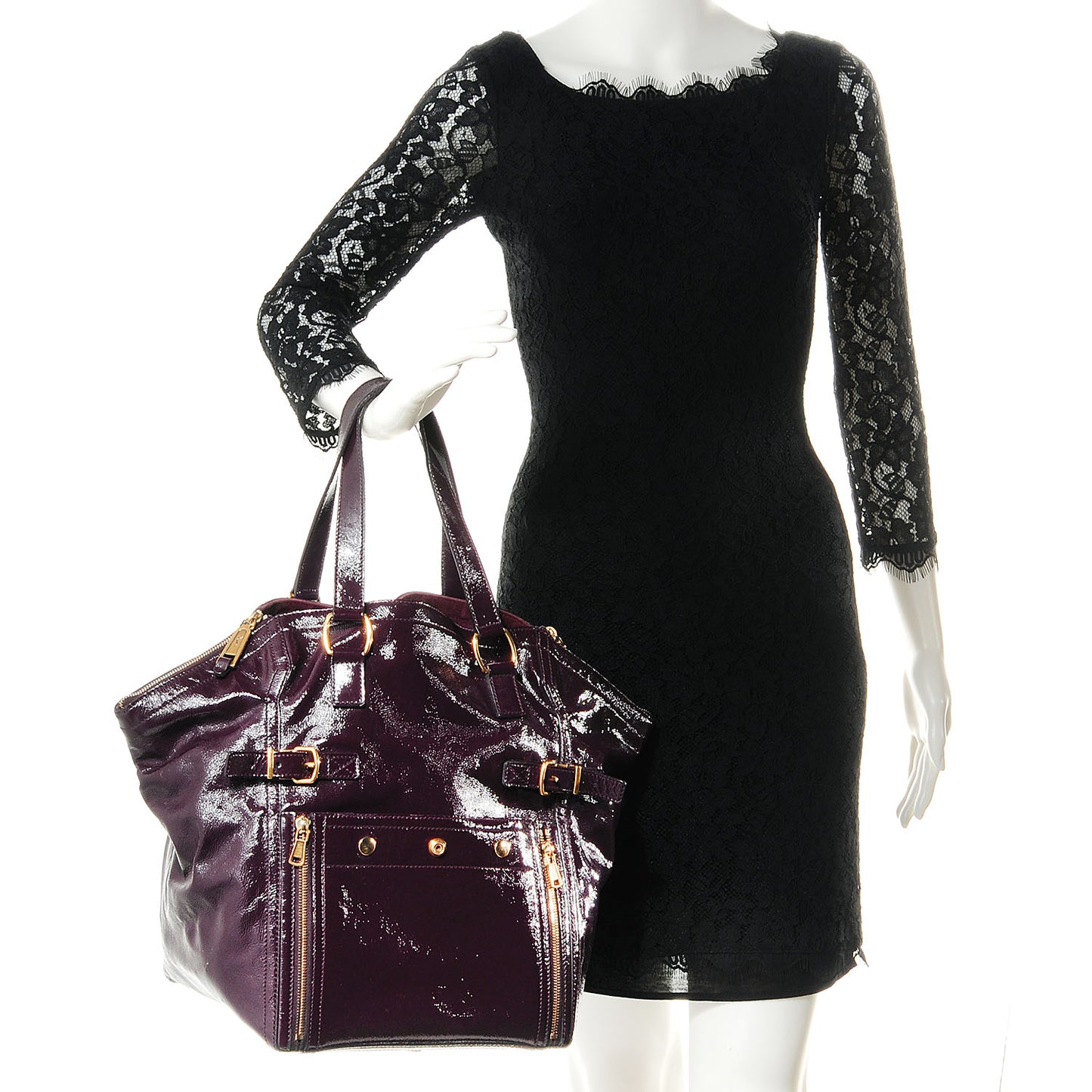 Patent Medium Downtown Tote Purple
