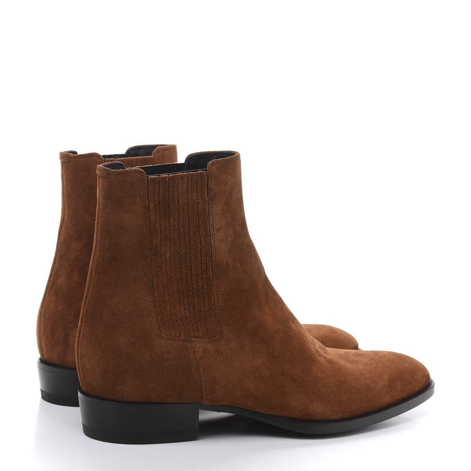 Saint Laurent Suede Mens Wyatt Chelsea Boots 41 Saddle Red 4 of 8
