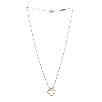Van Cleef & Arpels 18K Yellow Gold Mother of Pearl Vintage Alhambra Pendant Necklace 3 of 8