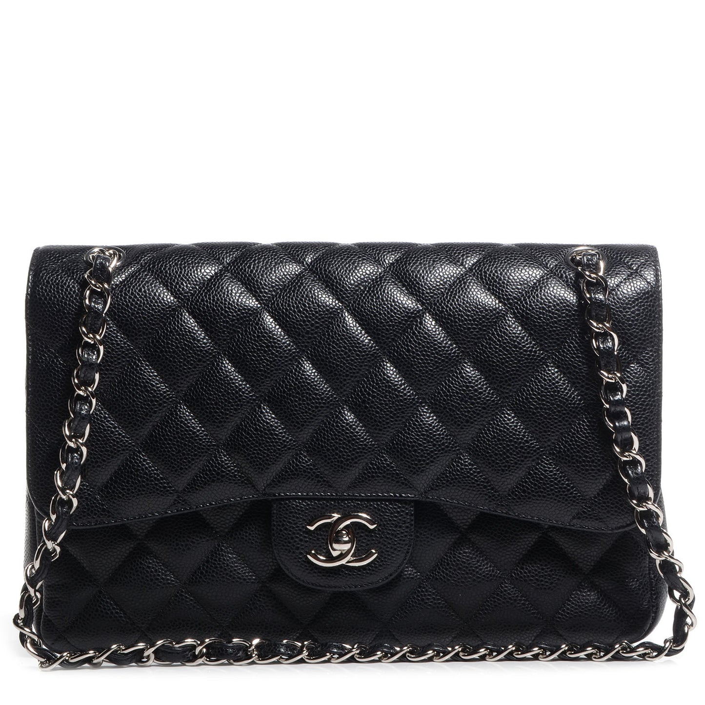 Caviar Jumbo Double Flap Black