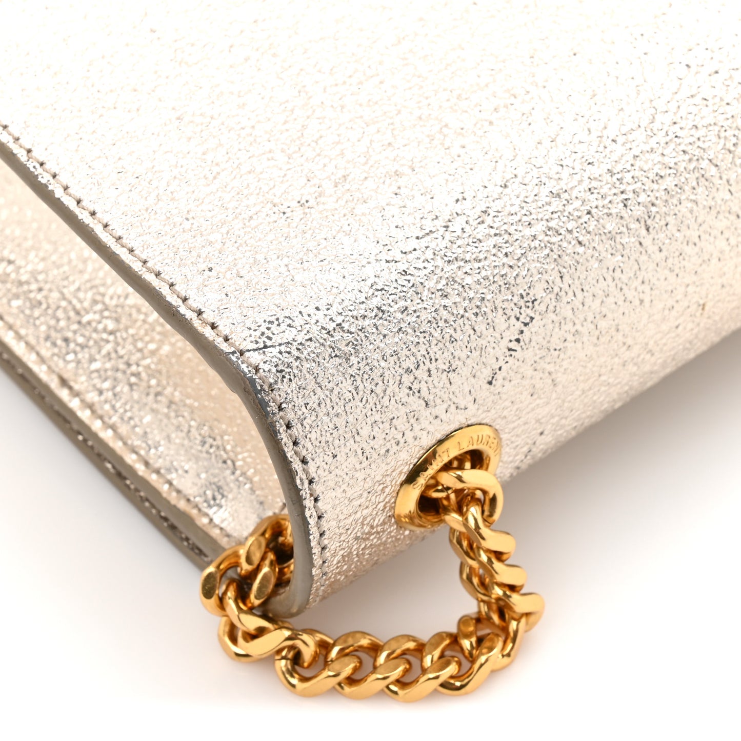 Metallic Calfskin Small Classic Monogram Kate Satchel Platine