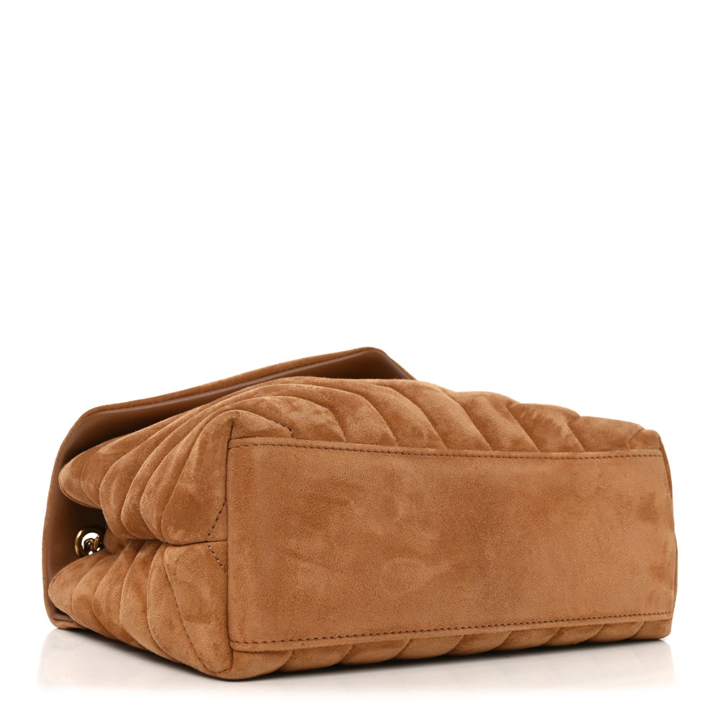 Suede Calfskin Y Quilted Monogram Small Loulou Chain Satchel Cinnamon