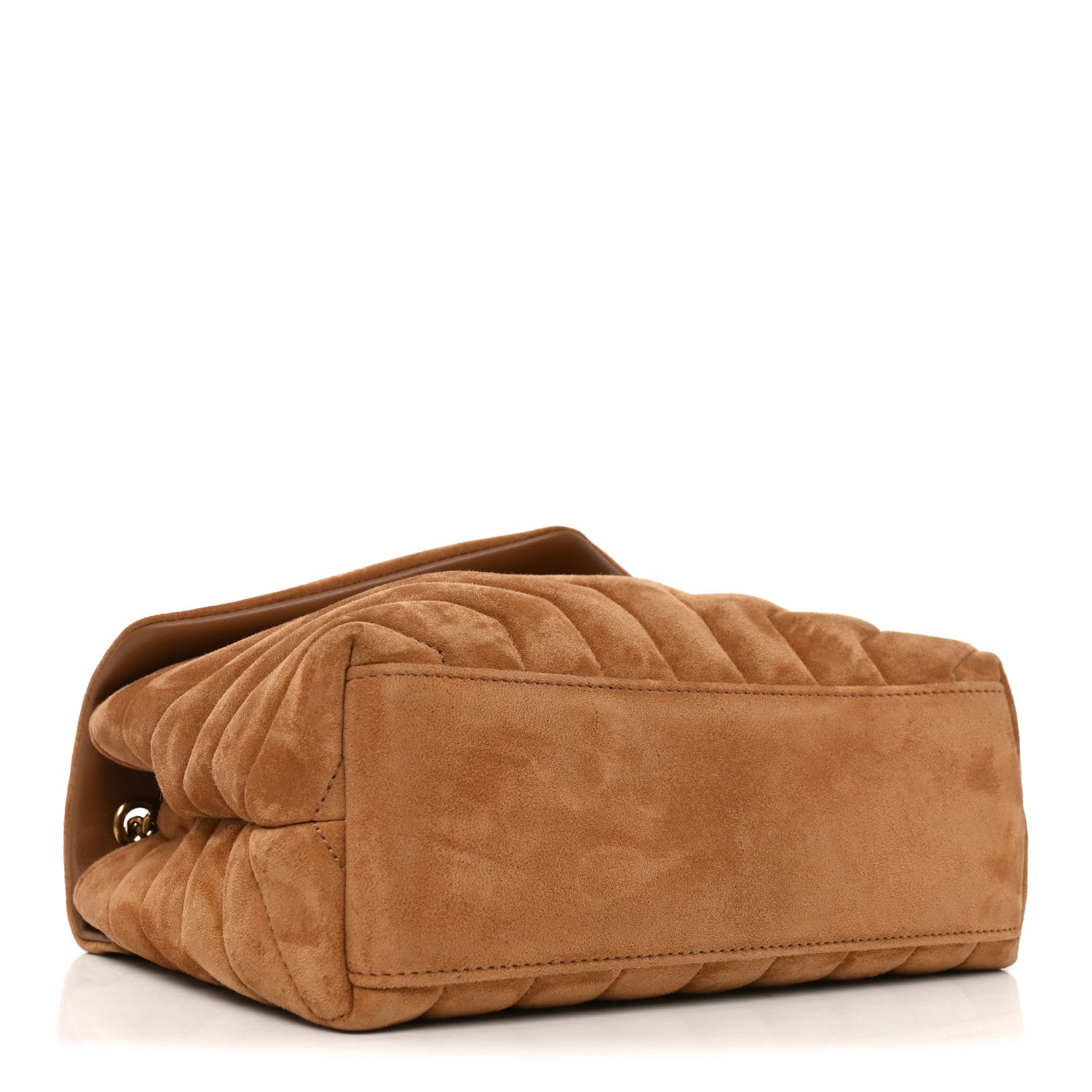 Saint Laurent Suede Calfskin Y Quilted Monogram Small Loulou Chain Satchel Cinnamon 4 of 10