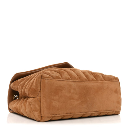 Saint Laurent Suede Calfskin Y Quilted Monogram Small Loulou Chain Satchel Cinnamon 4 of 10