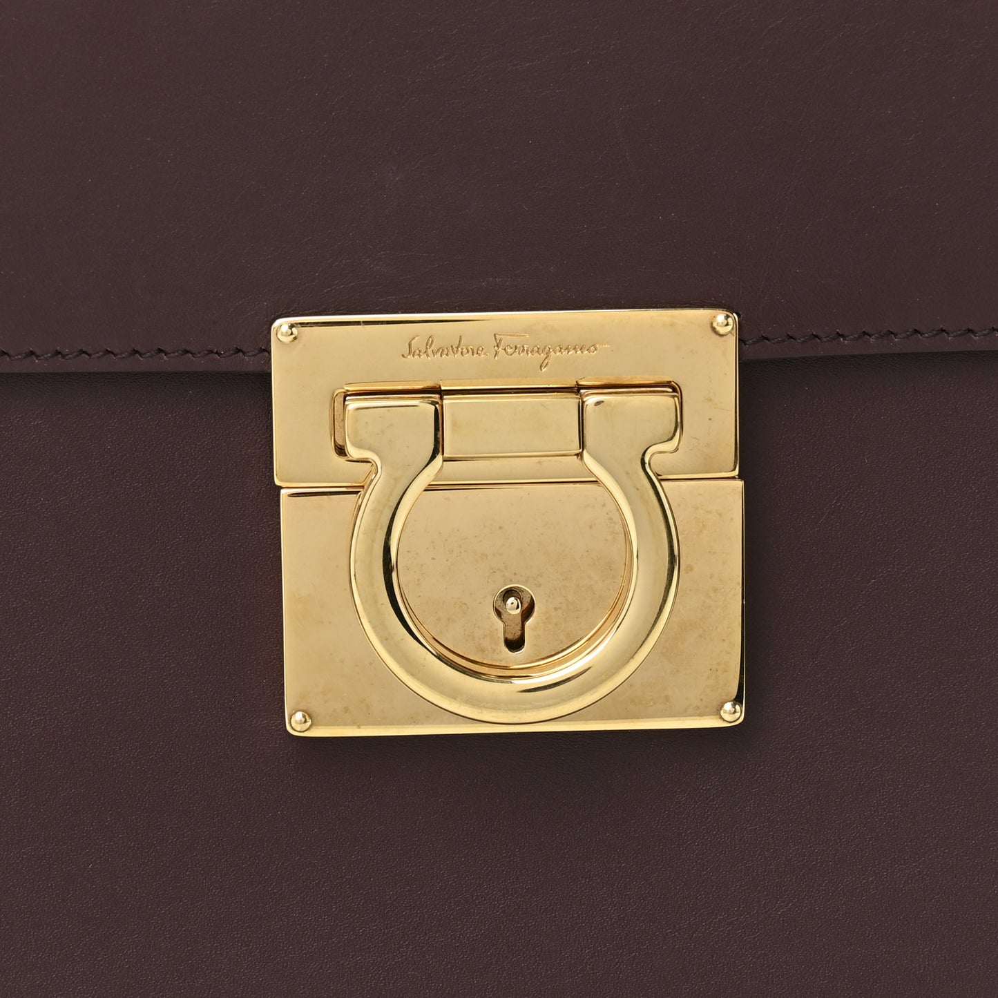 Calfskin Gancio Lock Marisol Top Handle Satchel Plum Rosso