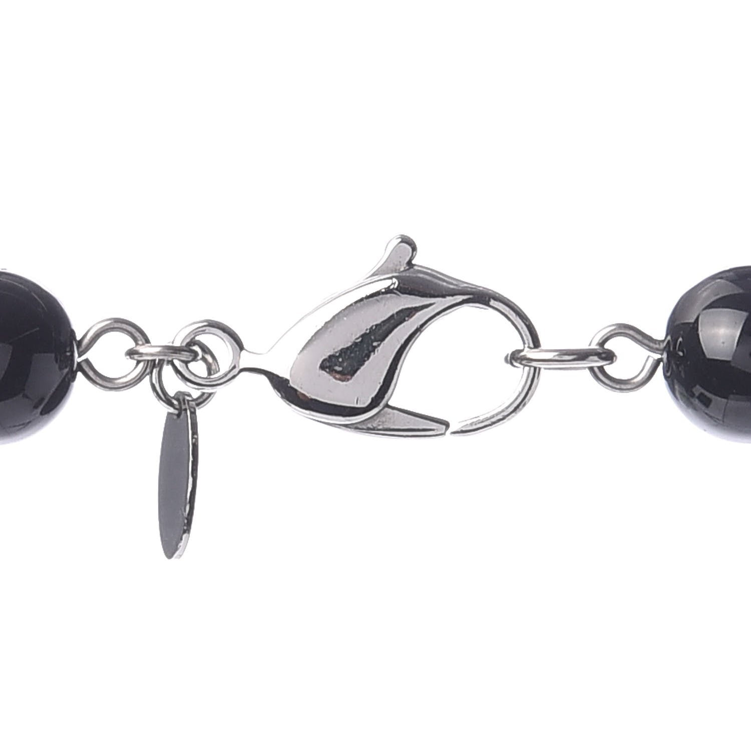 Chanel Ruthenium Pearl Beaded CC Long Necklace Black 4 of 4