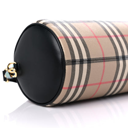 Burberry Vintage Check Calfskin Barrel Bag Beige Black 7 of 8