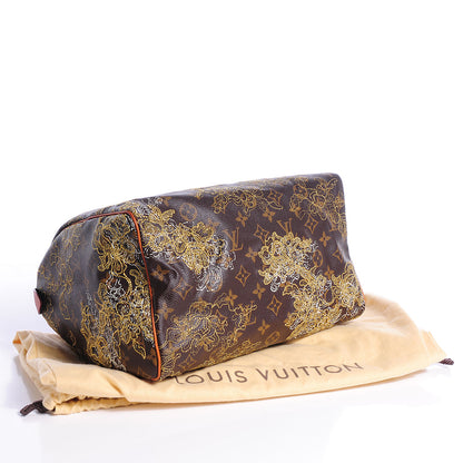 Louis Vuitton Monogram Dentelle Speedy 30 Gold 4 of 7