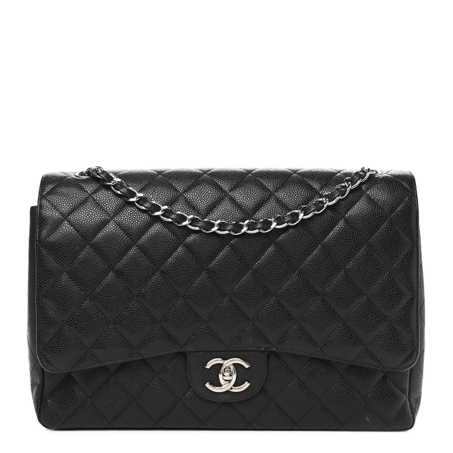 Caviar Quilted Maxi Double Flap Black