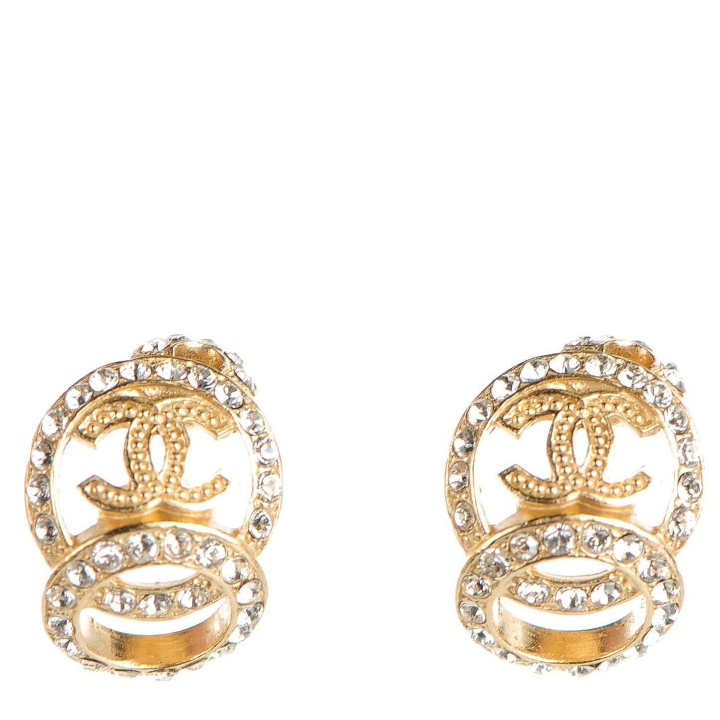 Crystal CC Earrings Gold