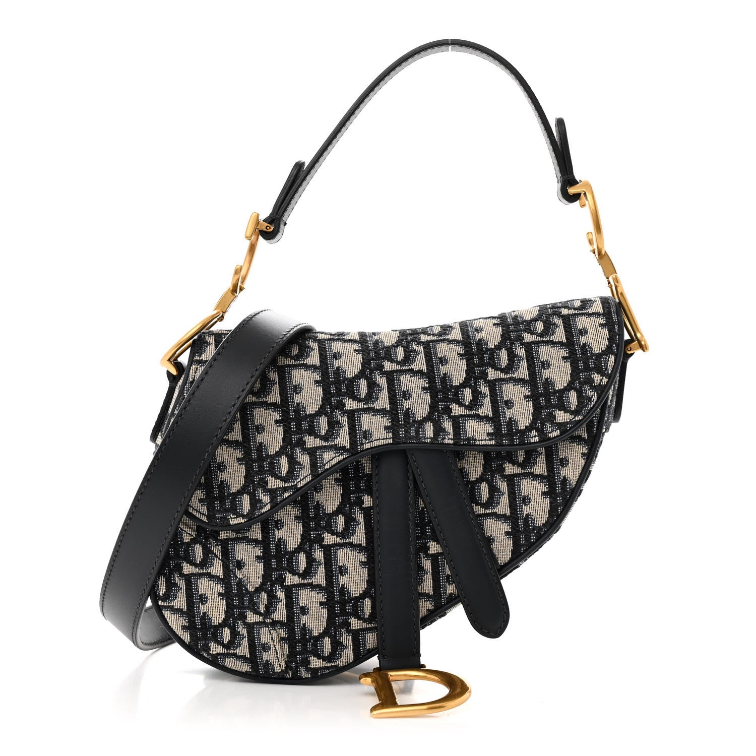 Christian Dior Oblique Mini Saddle Bag With Strap Blue 1 of 11