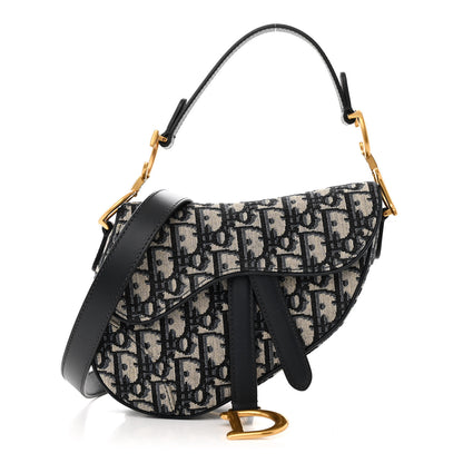 Christian Dior Oblique Mini Saddle Bag With Strap Blue 1 of 11