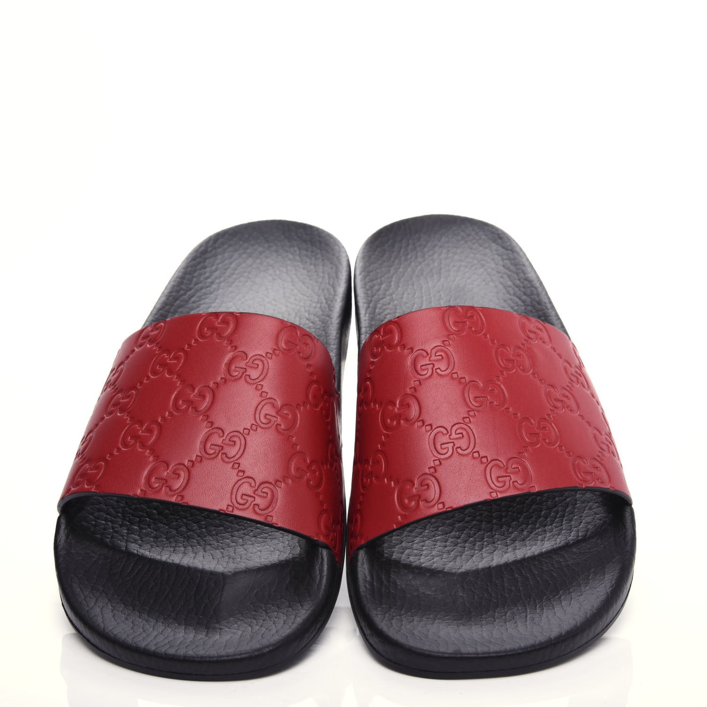Guccissima Signature Slide Sandals 41 Hibiscus Red