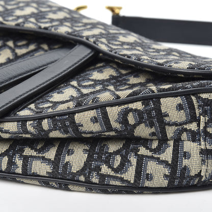 Christian Dior Oblique Saddle Bag Blue 6 of 9
