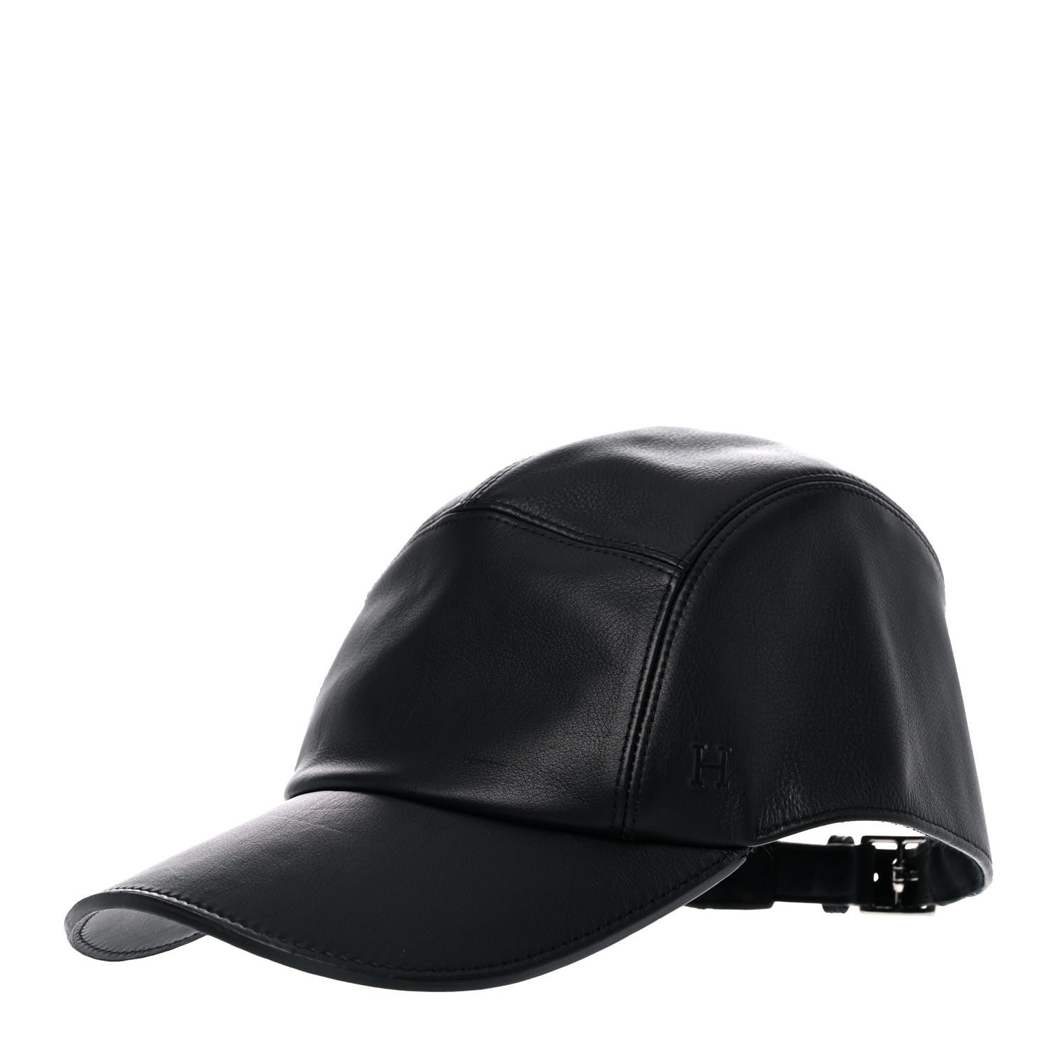 Hermes Calfskin Nevada Cap 58 Black 1 of 10