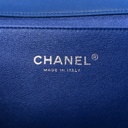 Chanel Patent Quilted Clutch with Chain Flap Blue 6 of 11