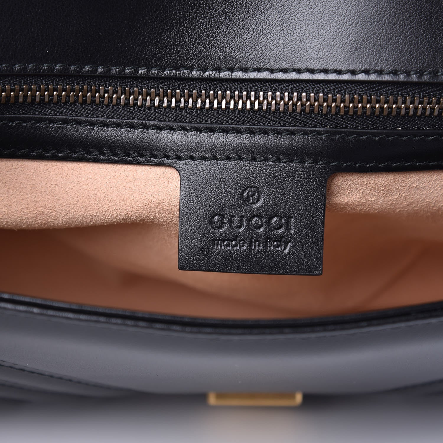 Gucci Calfskin Matelasse Small GG Marmont Shoulder Bag Black 6 of 9