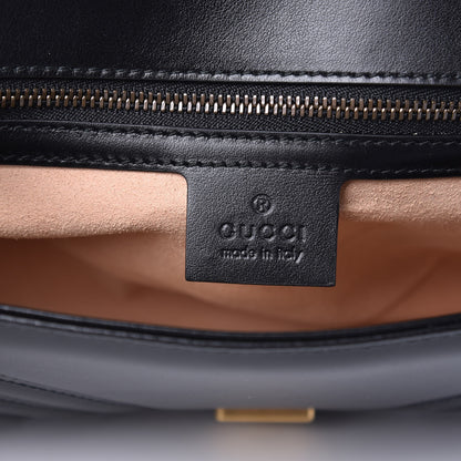 Gucci Calfskin Matelasse Small GG Marmont Shoulder Bag Black 6 of 9