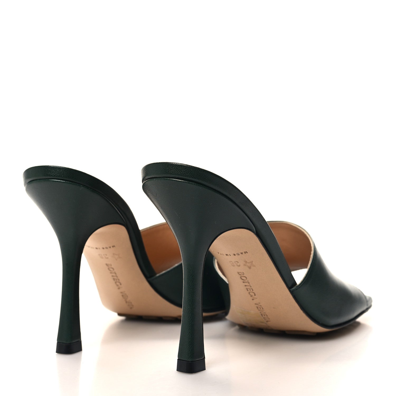 Bottega Veneta Lambskin Stretch Mule Sandals 38 Pine Green 4 of 8