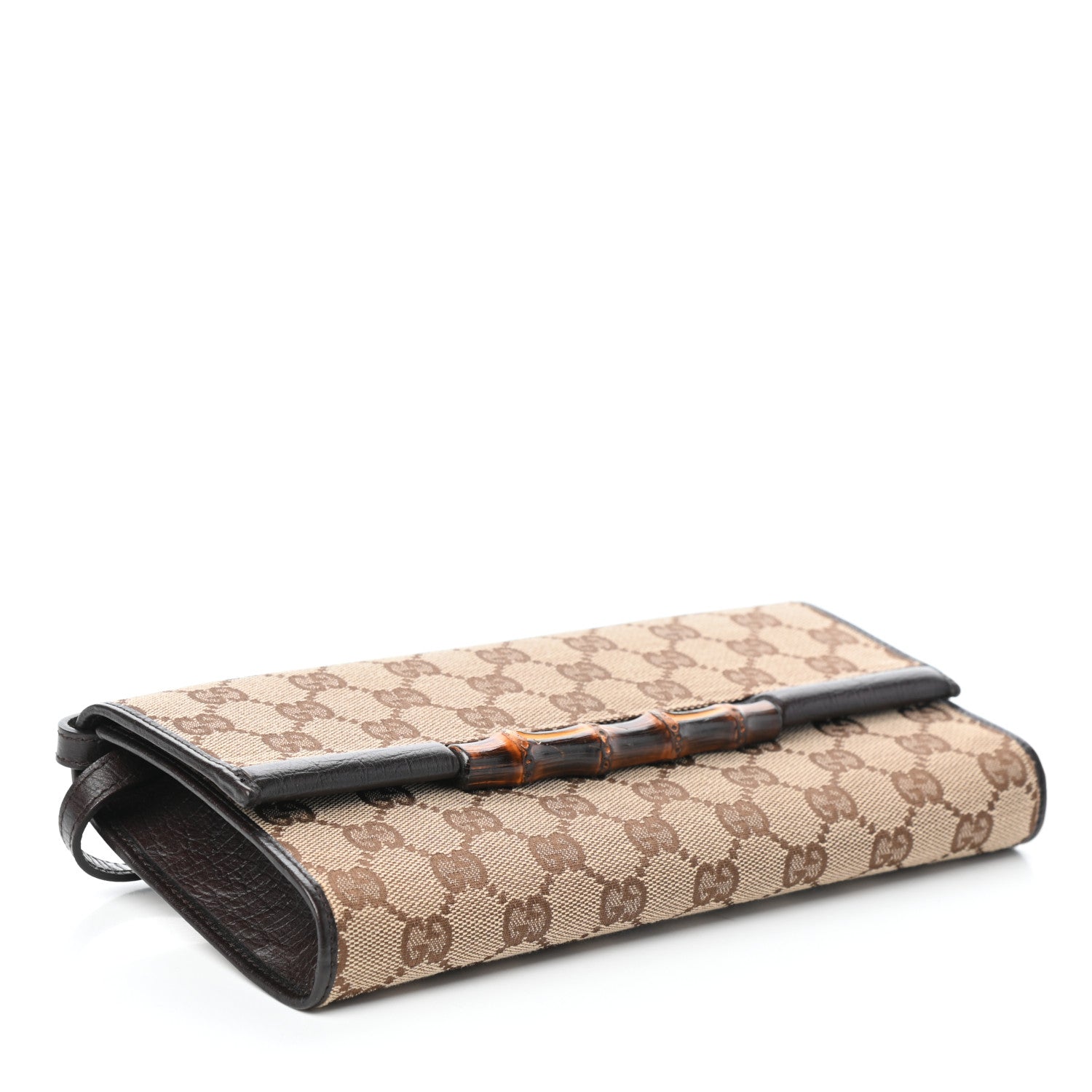Gucci Monogram Bamboo Bar Clutch Dark Brown 4 of 9