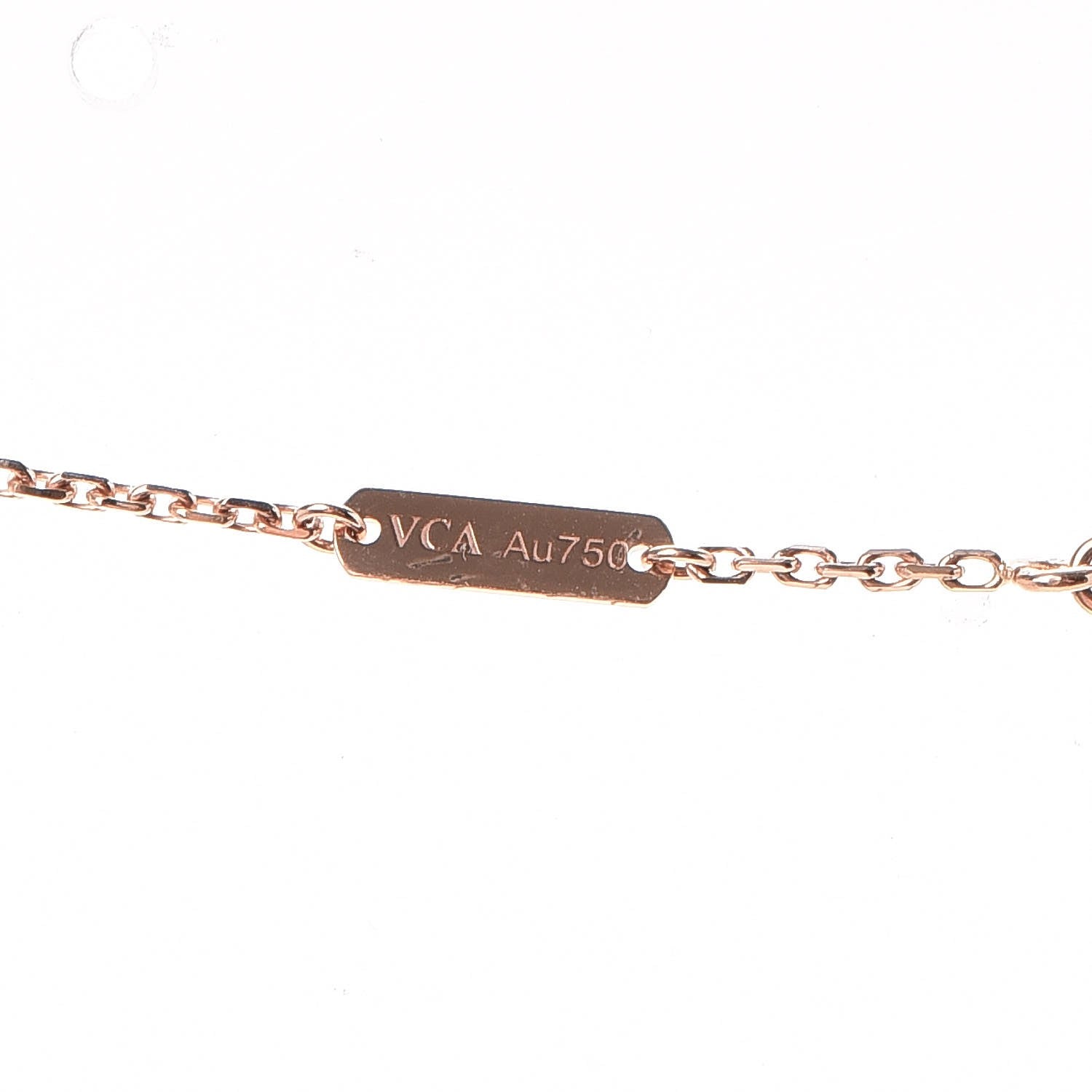 Van Cleef & Arpels 18K Rose Gold Diamond Black Onyx Vintage Alhambra Pendant Necklace 5 of 9