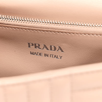 Prada Soft Calfskin Impunture Diagramme Medium Chain Flap Shoulder Bag Cipria 6 of 11